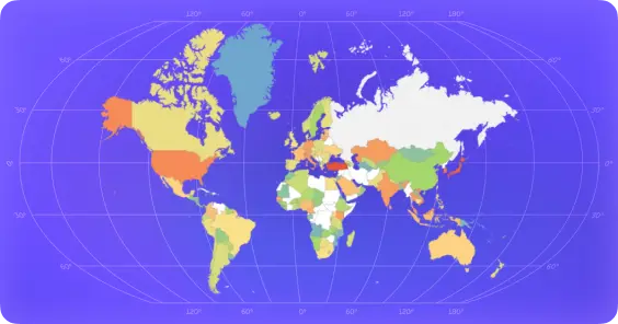 Bank Transfer Share by Country (Heat Map)