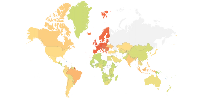 Payment Provider Density by Country (Heat Map)