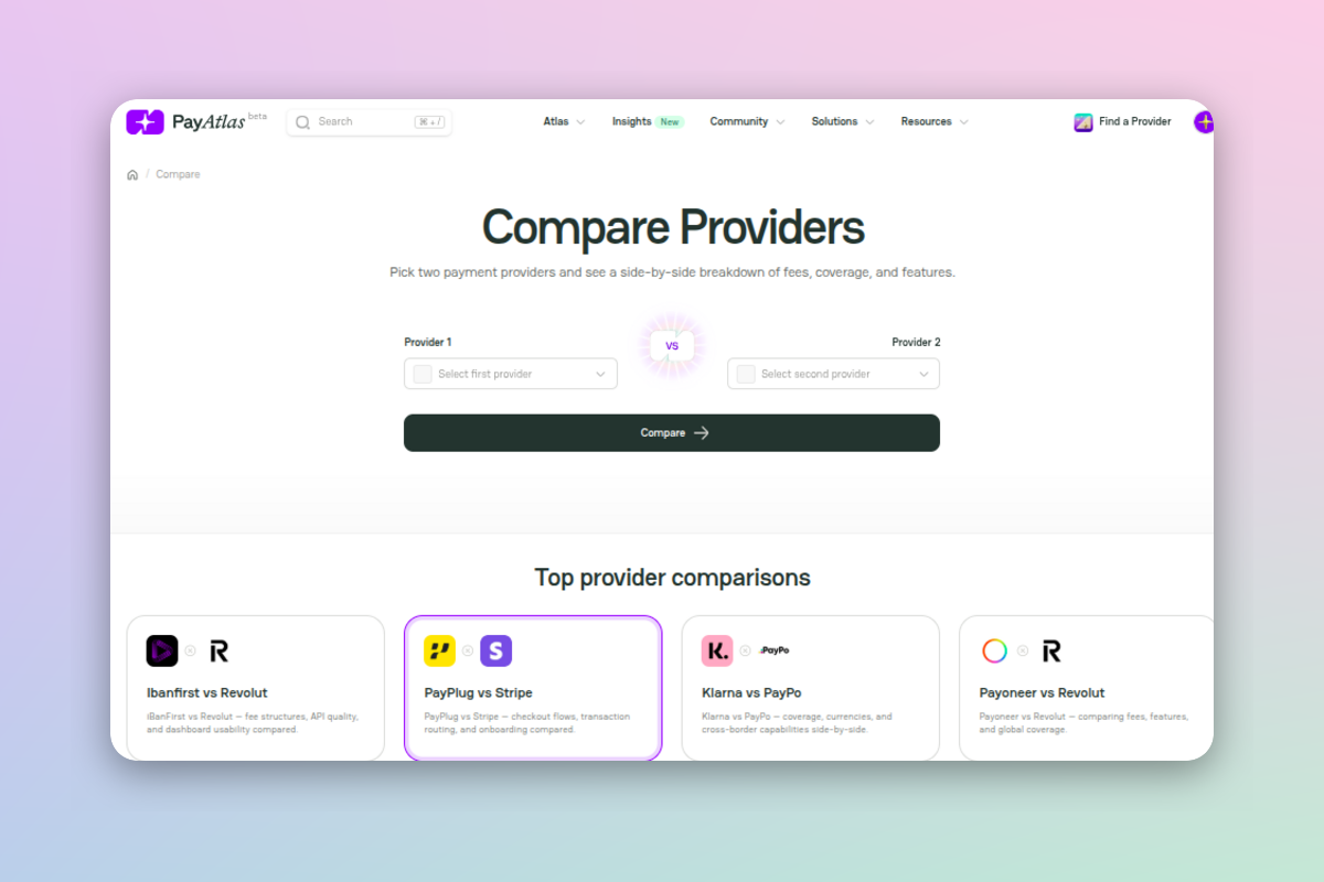Compare providers