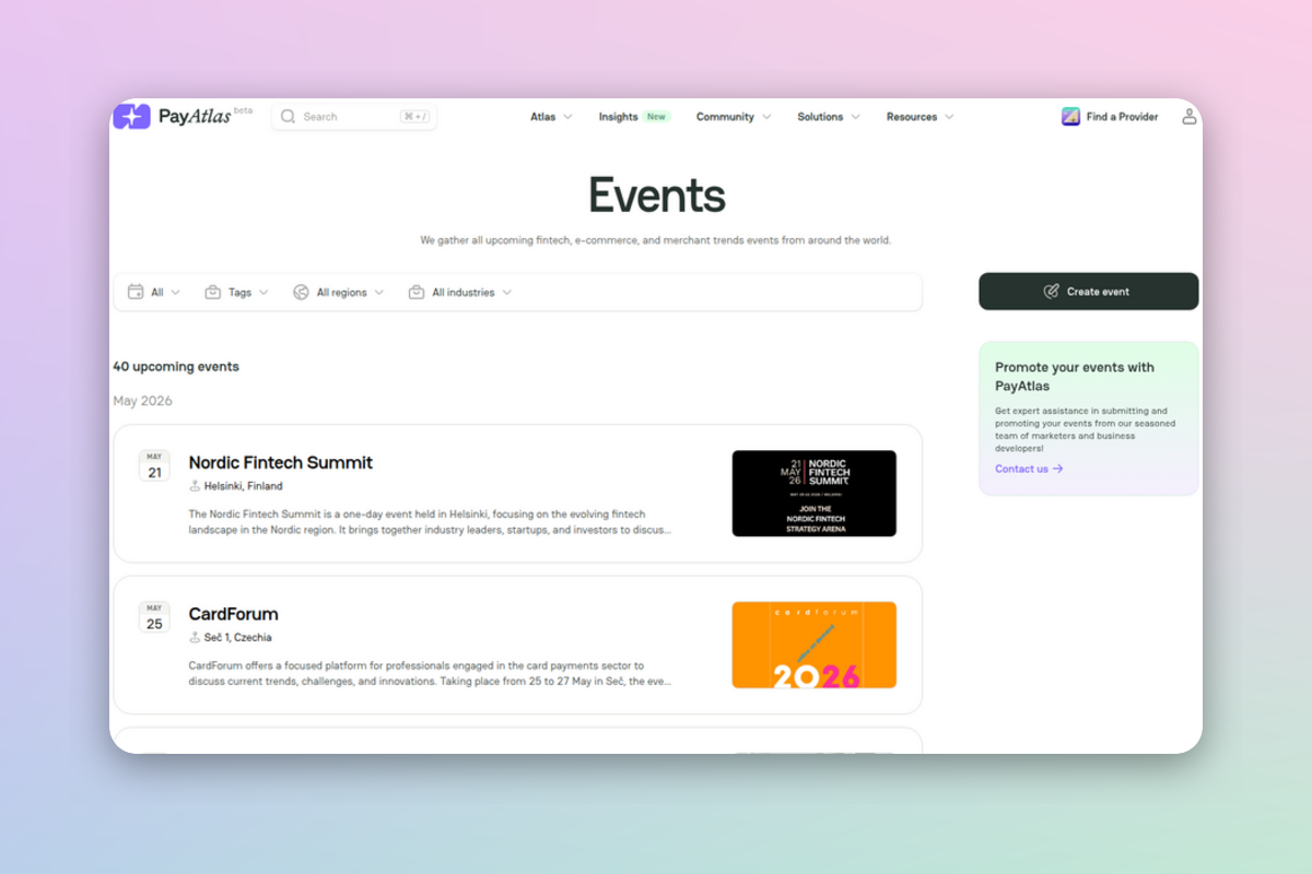 Events section