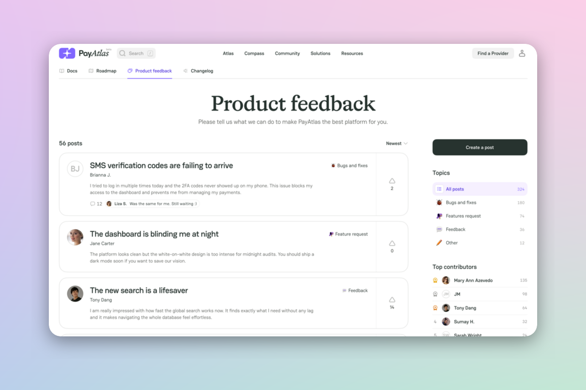 Product Feedback