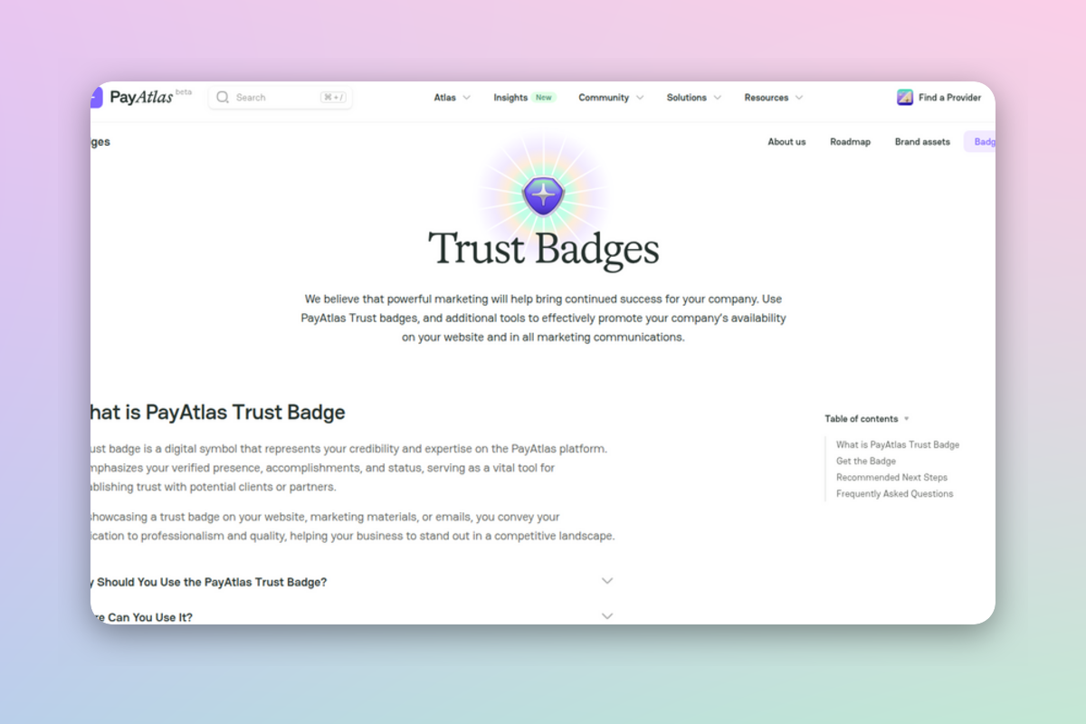 Verification badges